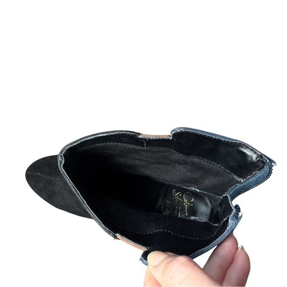 Colin Stuart Womens Black Blue‎ Brown Zip Stiletto Heel Booties Suede Size 11 - Picture 6 of 9